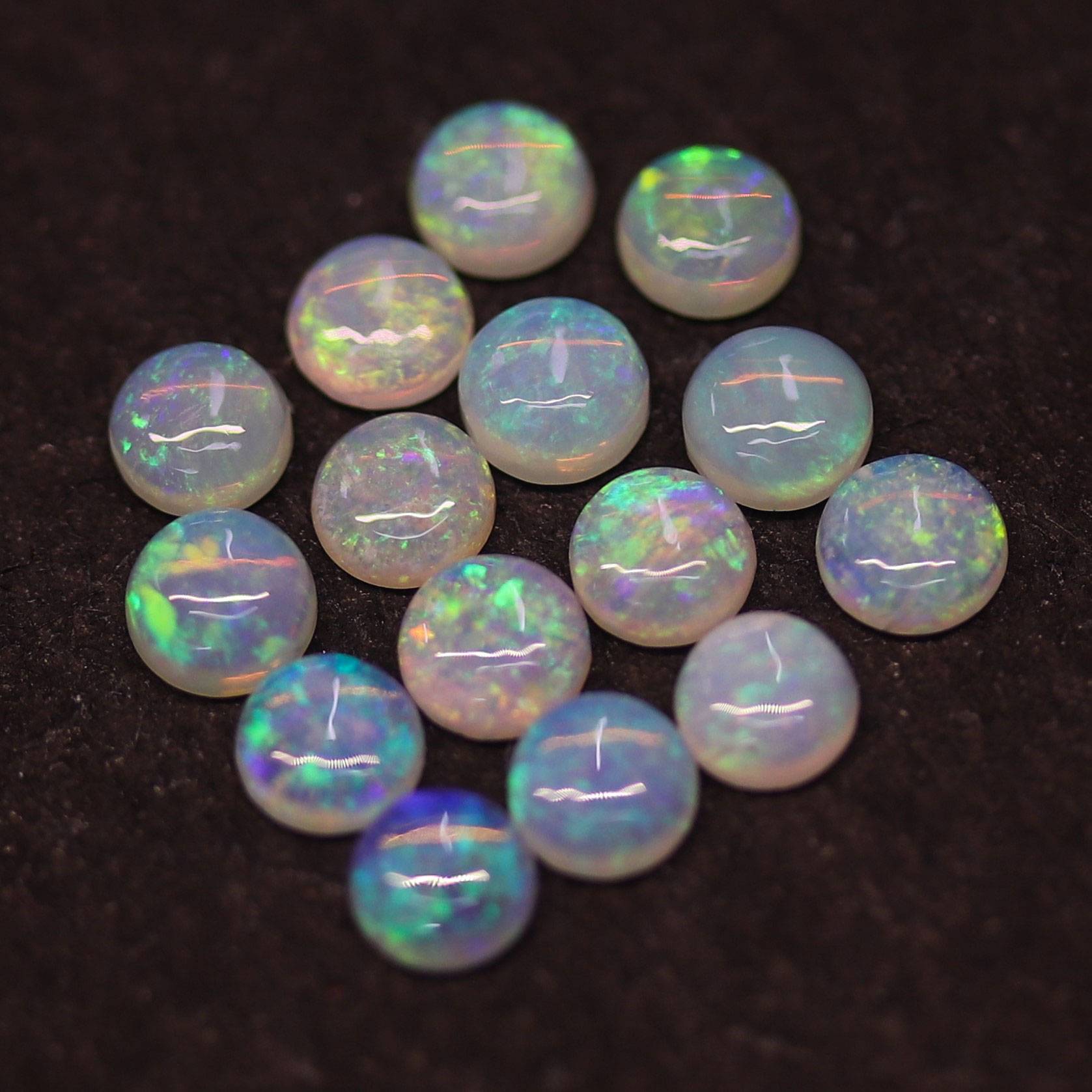 Australian Fire Opal - 3 MM Round Multicolor Fire