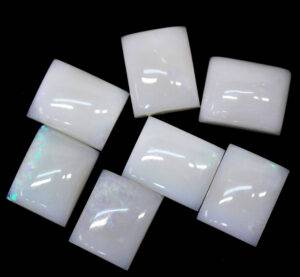 Australian Fire Opal - 8x10 mm Cushion White